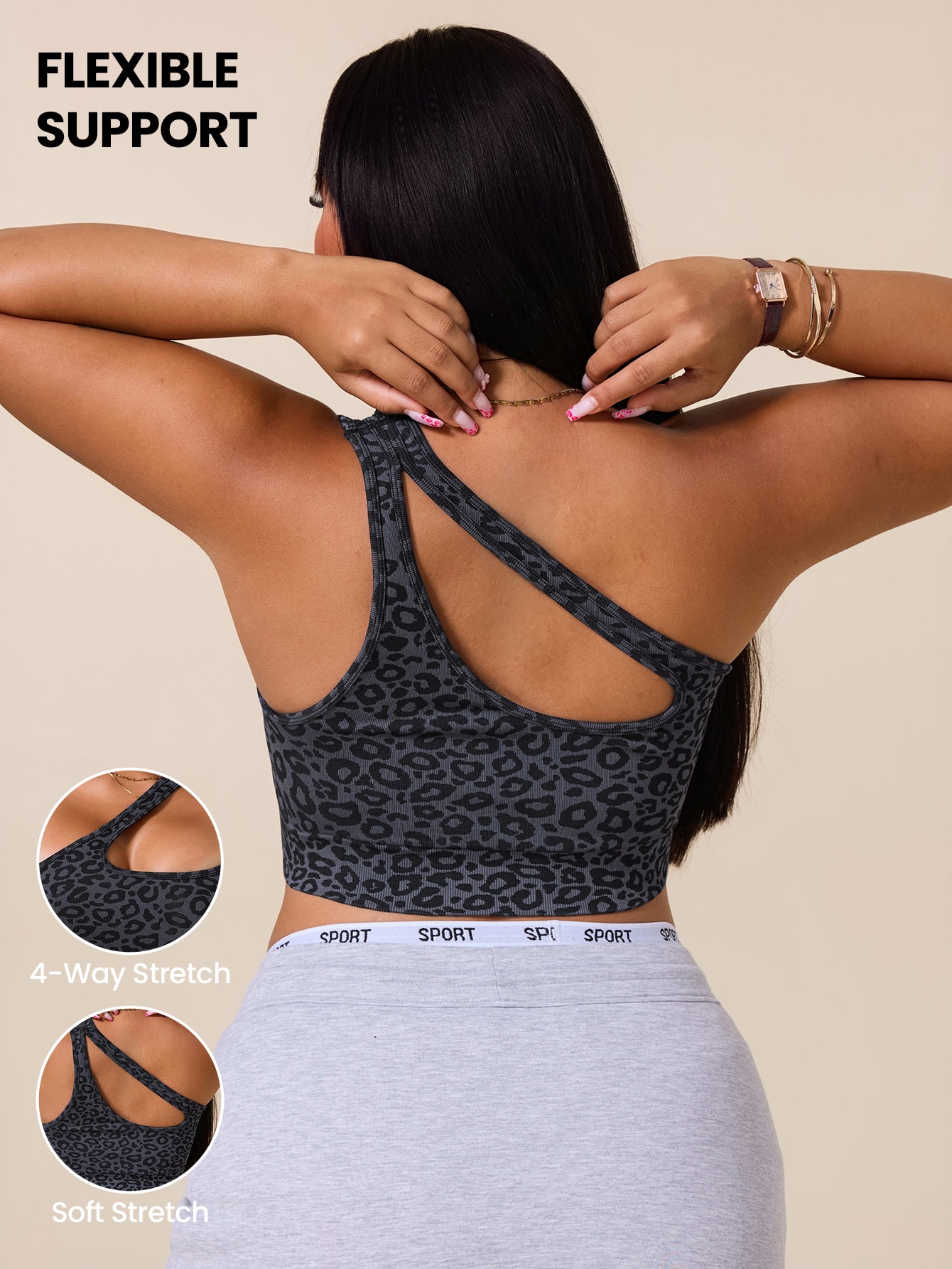 Tank Top Ribbed - Soutien-gorge de sport asymétrique grande taille