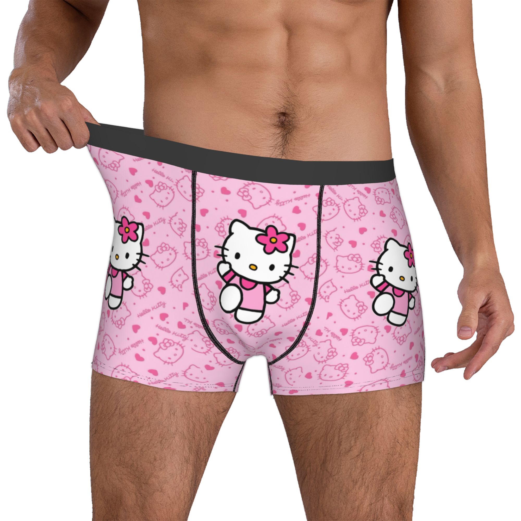 Boxer Shorts Modal - Culottes Boxer Imprimées Rose Kawaii Dessin