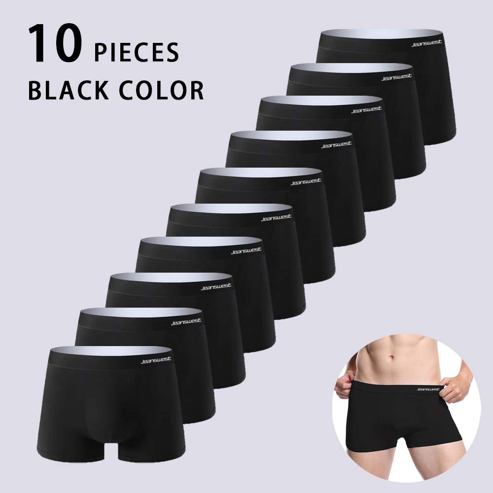 Pouch Boxer Pouch - Sous-vêtements noirs pour hommes, 10 pièces,